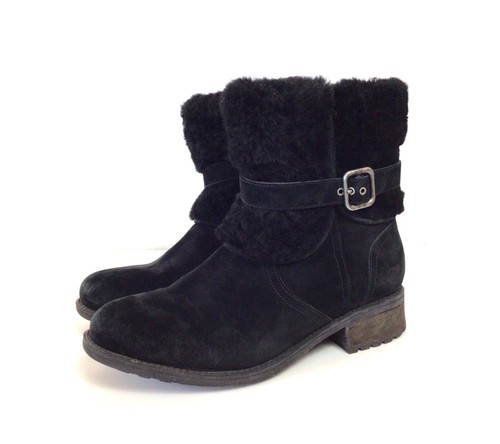 Ugg black suede shearling - ugg,